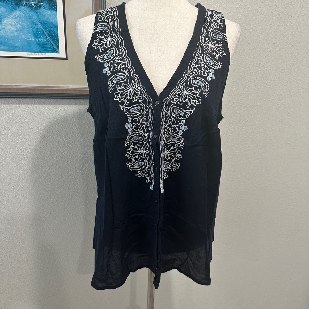 Converse one star embroidered cotton blouse size XL